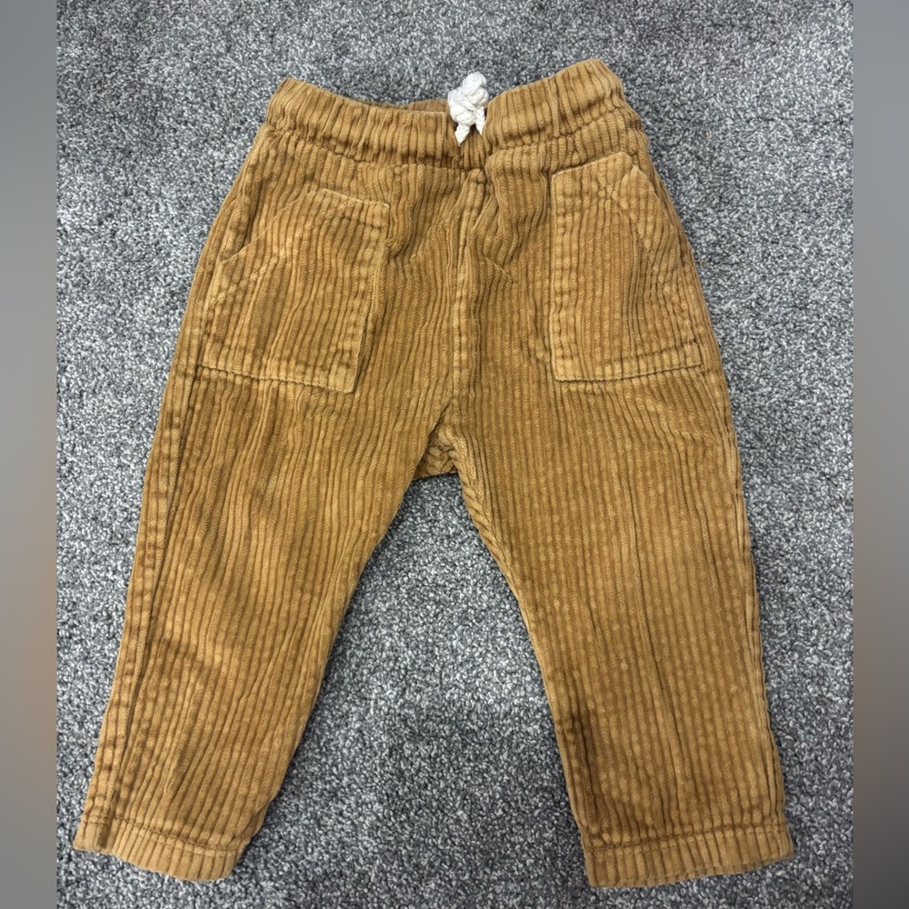 Emile et Ida Corduroy Drawstring Kids Pants - Tan - 18 Month